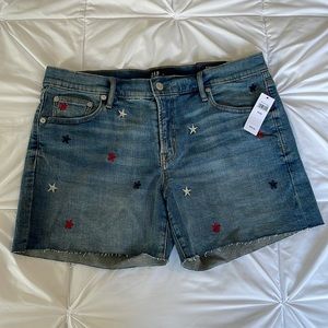 Gap Denim 5” Short with Red White and Blue Stars 30 10